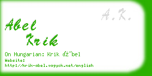 abel krik business card